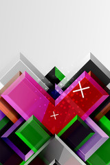 Metal arrow shape background. Abstract geometric background with 3d effect composition For Wallpaper, Banner, Background, Card, Book Illustration, landing page