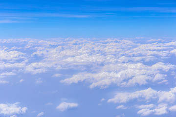 Fototapeta na wymiar Blue sky background with white clouds on sunny day