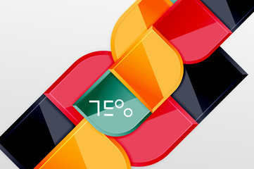 Obraz premium Glossy glass squares with round elements geometric composition. Abstract geometric background with 3d effect composition For Wallpaper, Banner, Background, Card, Book Illustration, landing page