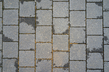 old wet stone pavement
