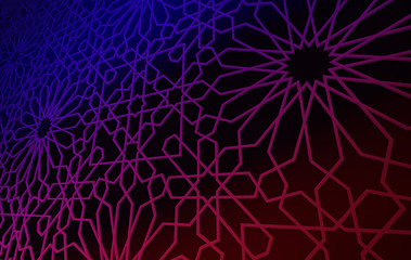 Abstract floral pattern. Ornament of lines and curls. Ethnic digital gradient background.