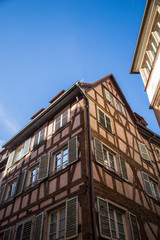 Fototapeta premium Narrow street in the old town of Strasbourg, France.