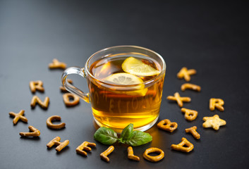 cup of tea with lemon