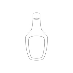 Ketchup and Mustard Sauce Bottle. Thin line Vector Icon. Simple black symbol on white background. 5 PP sign.