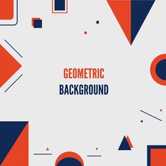 Geometric Background triangle square circle line orange blue 