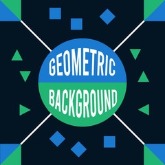 Geometric Background Blue Green Square Triangle