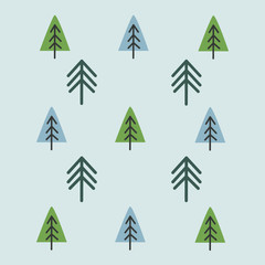 Trees spruce, pine. Simple vector illustration.
