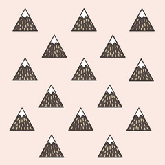 Snowy mountains. Simple vector illustration.