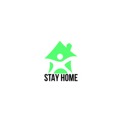 Fototapeta premium Stay home logo. Coronavirus quarantine banner for social media. Vector illustration for covid-19 virus prevention