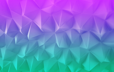 Polygonal shapes background. Low poly triangles mosaic. Crystals 3D backdrop.
