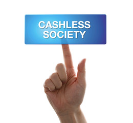 キャッシュレス社会と男性の手