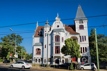 Obraz premium rostock, germany - saniertes altes haus