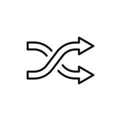 simple icon of a shuffle isolated on white background