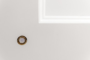 Decorative item made of white plaster on ceiling