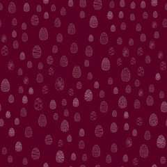 doodle vector easter eggs chaotic seamless pattern