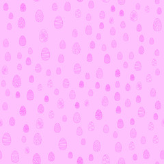 doodle vector easter eggs chaotic seamless pattern