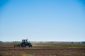 Agriculture with a tractor
