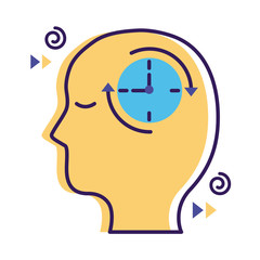 profile with watch mental health flat style icon