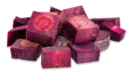 purple carrot isolated on white clipping path