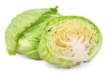 Obraz premium Cabbage isolated on white clipping path