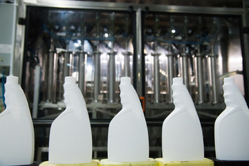 Liquid, pouring, detergent bottle