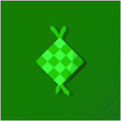 ketupat Aidilfitri Islamic culture flat illustration