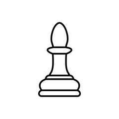 Line chess Bishop piece icon isolated on white background. Board game. Black silhouette. Vector illustration.