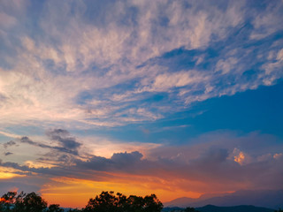 sunset in the mountains