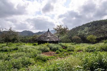 Tradtional huts in Bankouale