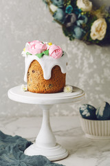 Homemade cake with flowers