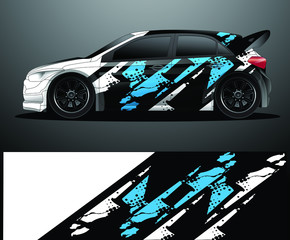 Rally car decal graphic wrap vector, abstract background