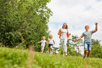 Family and children in summer vacation