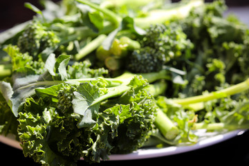 A pile of fresh green vegetables