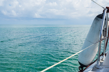Obraz premium Close-up of sea in boat