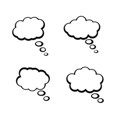 Gardinen drown bubble doodle thought speech box vector © Passatic