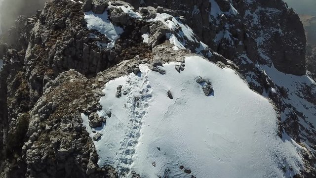 italian mountain Grignetta in the north of italy, aerial landscape view