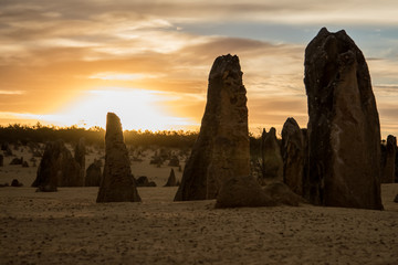 Several pinnacles on a cloudy autumn day