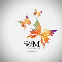 A colored butterfly. Mixed media. Vector illustration