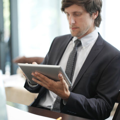 Business man with tablet pc