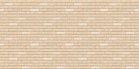 Brick wall beige, light seamless pattern background. Brick wall vector texture pattern illustration. Horizontal seamless brick texture background.