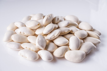fresh organic natural beans on a white background