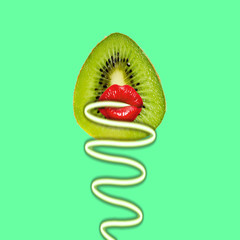  kiwi with lips