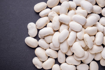 fresh organic natural beans on black background