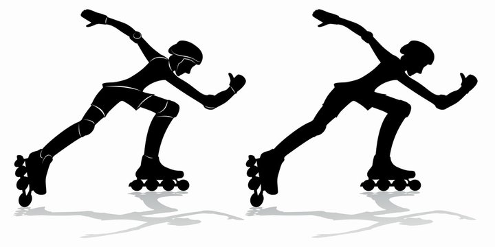 silhouette inline skater. vector drawing
