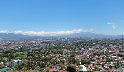 Fototapeta na wymiar View of Escazu, Multiplaza, Plaza Roble, Distrito 4 and San Jose, Costa Rica 