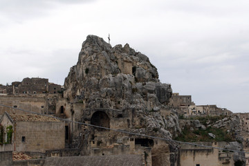 Matera, Italy - October 5, 2010: Matera city of the Sassi, the historic center