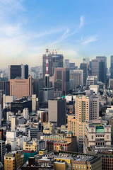 Fototapeta na wymiar Cityscape of Tokyo city, japan. Aerial skyscraper view of office building and downtown of tokyo