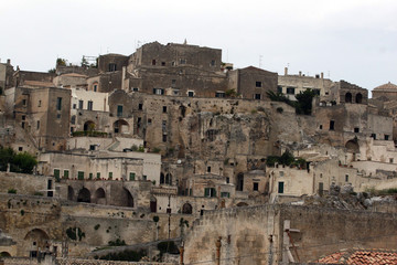 Fototapeta premium Matera, Italy - October 5, 2010: Matera city of the Sassi, the historic center
