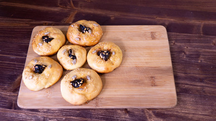 homemade cookies with prunes and seeds