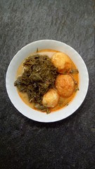 cassava leaf and egg dish